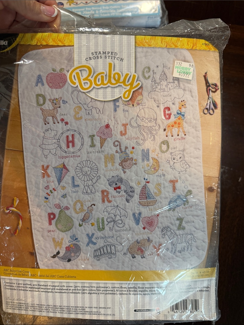 Hobby Lobby Baby Stamped Cross Stitch Crib Quilt Cover